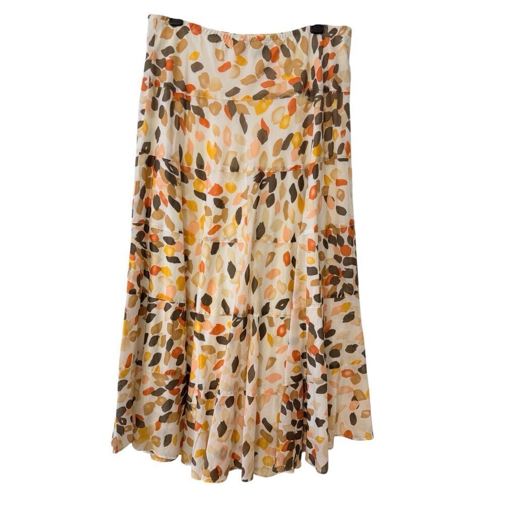 Ruby Rd. Tiered Abstract Print Pull On Skirt Sz. 14 Lightweight Packable